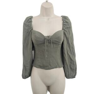 ARITIZIA WILFRED Novella Blouse in Bitter Sage Size XS NWT